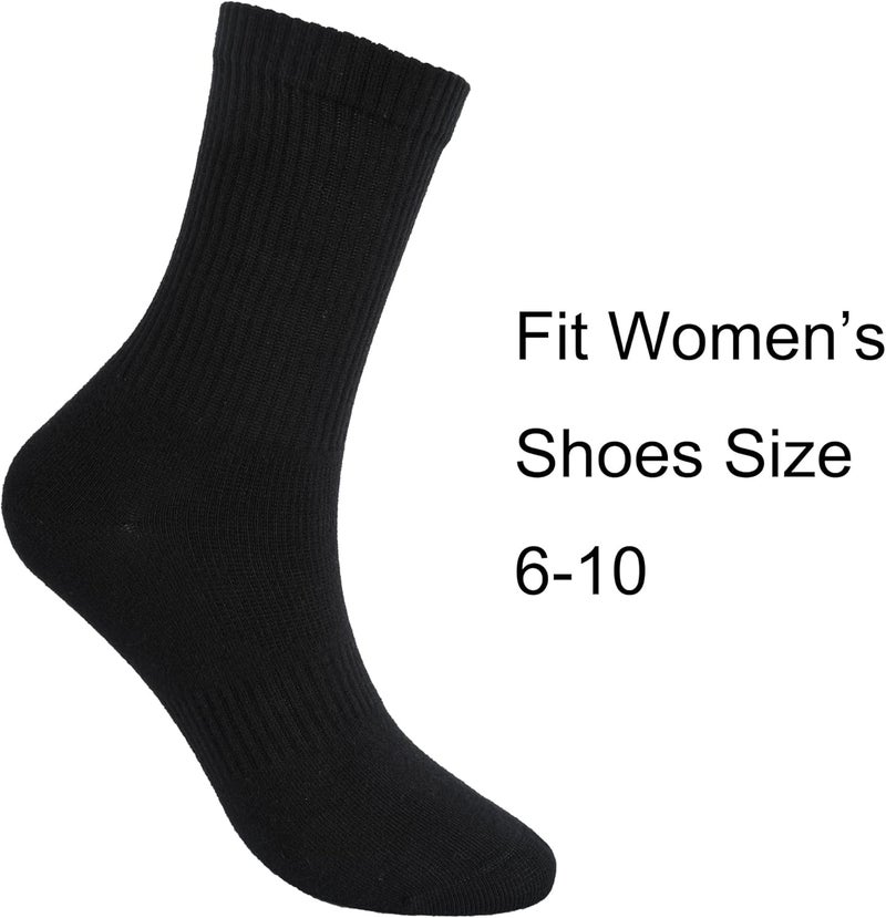 WindCrosser Womens Anti Stink Odor Resistant Seamless Cotton Moisture Wicking Crew Dress Socks, Size 6-10 - Image 5